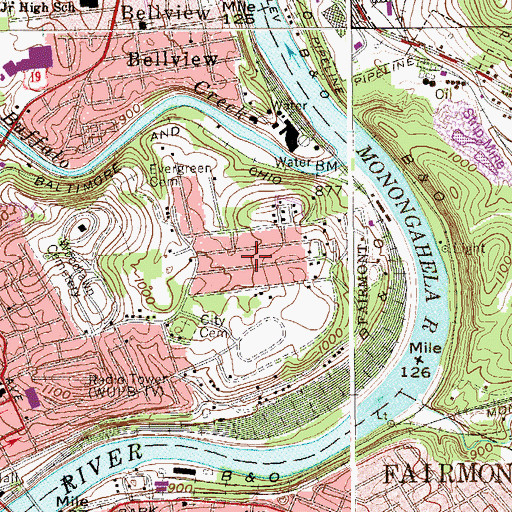Topographic Map of Shagtown, WV