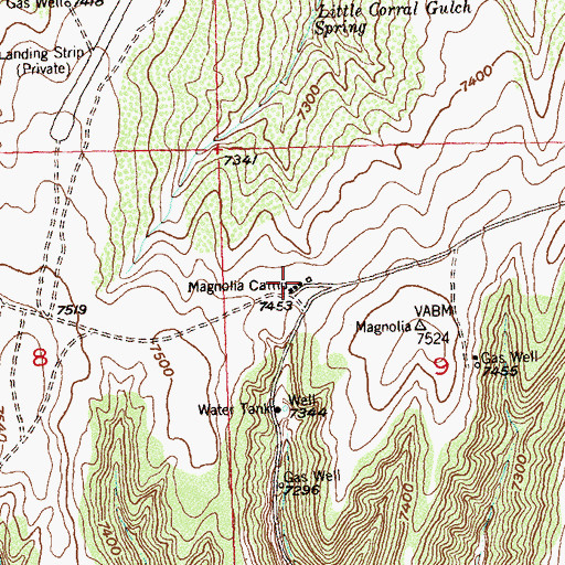Topographic Map of Magnolia Camp, CO