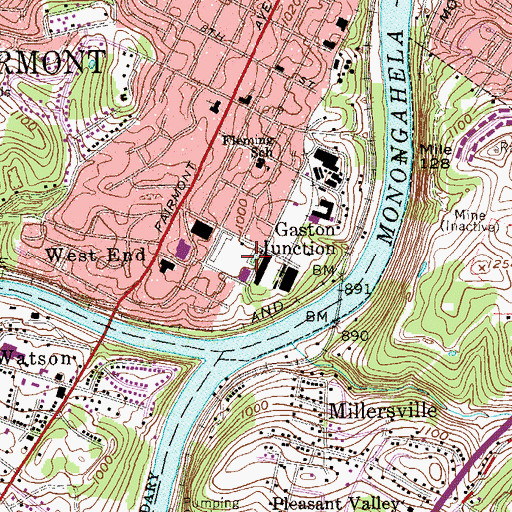 Topographic Map of Twelfth Street Municipal Swimming Pool, WV