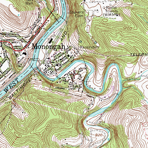 Topographic Map of New Testament Fellowship Church, WV