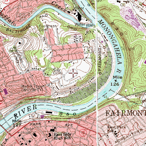 Topographic Map of Windmill Park, WV