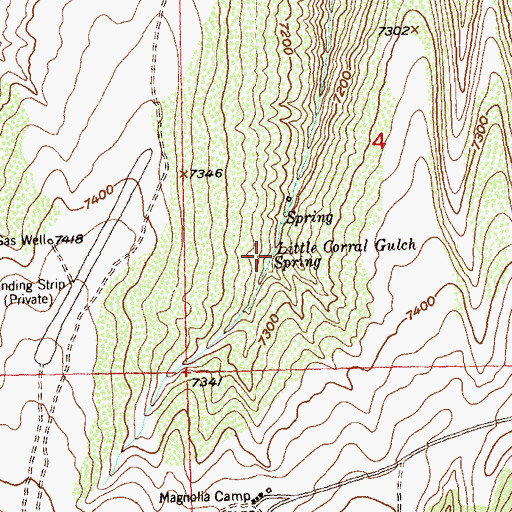 Topographic Map of Little Corral Gulch Spring, CO