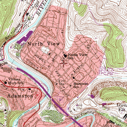Topographic Map of Barnes Memorial Baptist Church, WV