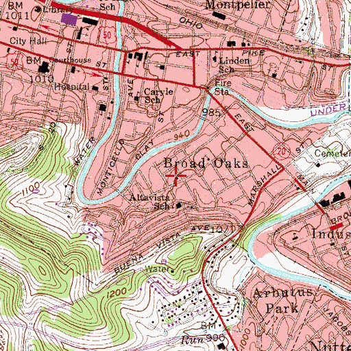 Topographic Map of Church of the Nazarene, WV