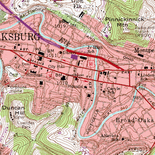 Topographic Map of First United Presbyterian Church, WV