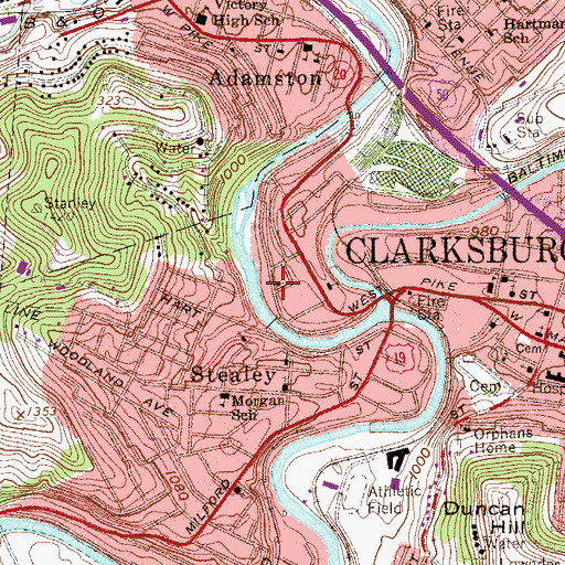 Topographic Map of Fundamental Baptist Church, WV