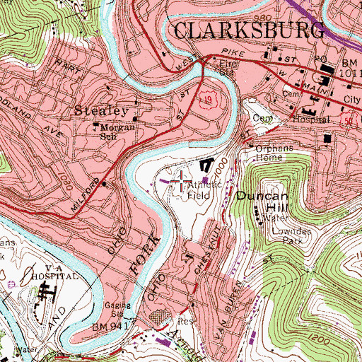 Topographic Map of Hite Field, WV