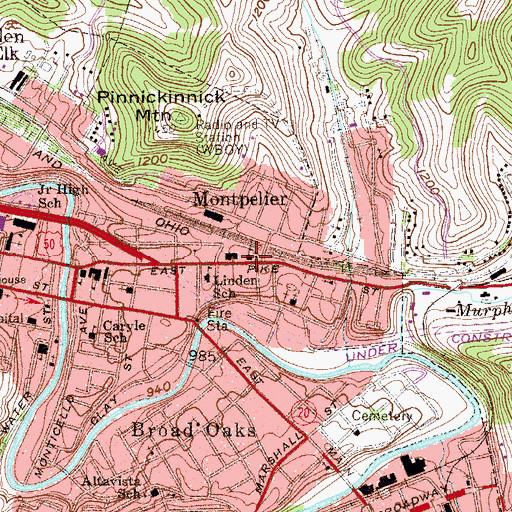 Topographic Map of Holy Rosary Saint Marys Roman Catholic Slovak Church, WV