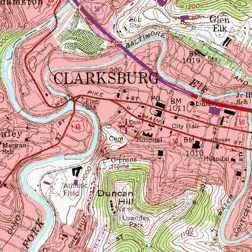 Topographic Map of Italian Christian Church, WV