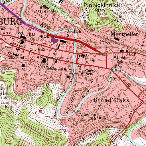 Topographic Map of Mount Zion Baptist Church, WV