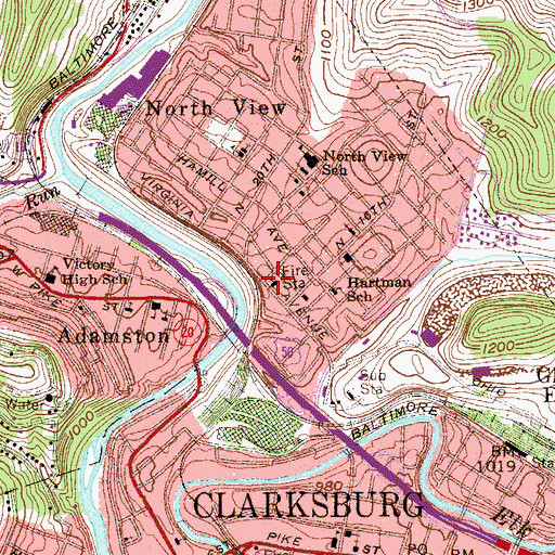 Topographic Map of Pilgrim Holiness Church, WV