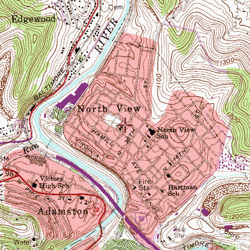 Topographic Map of Saint James Roman Catholic Church, WV