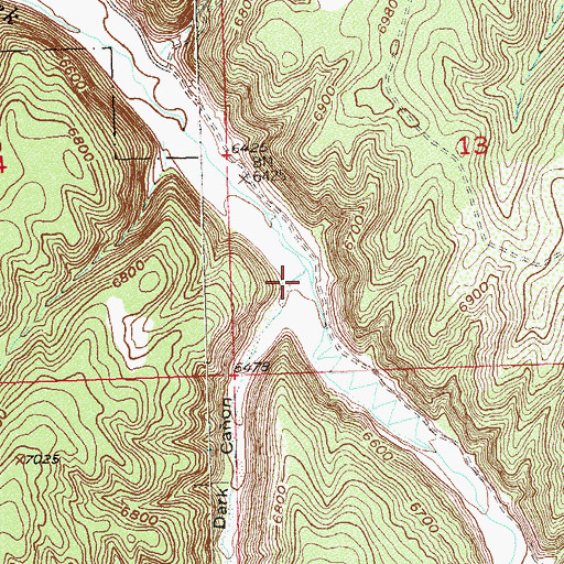 Topographic Map of Dark Canyon, CO