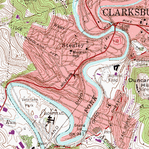 Topographic Map of Stealey United Methodist Church, WV