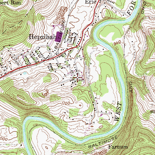 Topographic Map of Allen Cemetery, WV
