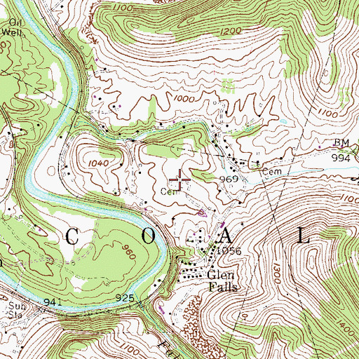 Topographic Map of Bartlett Cemetery, WV