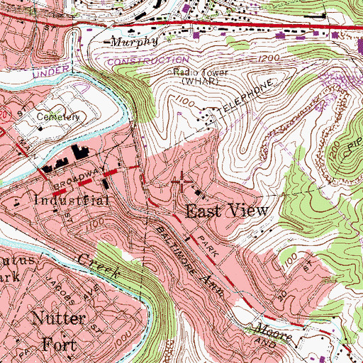 Topographic Map of Church of Christ, WV
