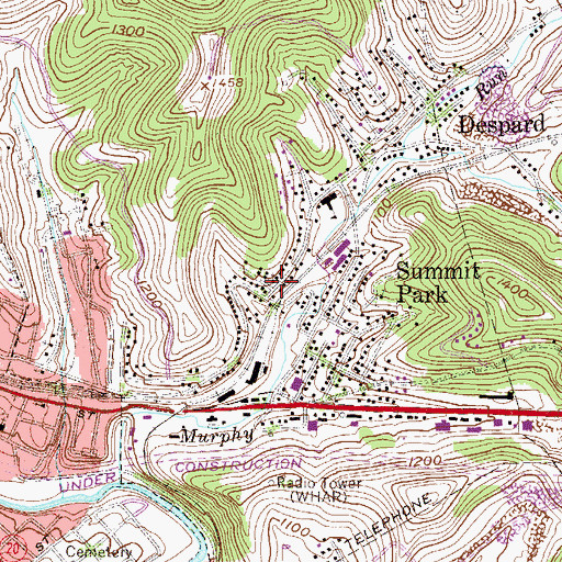 Topographic Map of Despard Catholic Church, WV