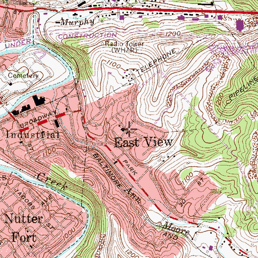 Topographic Map of Eastview Evangelical Brethren Church, WV
