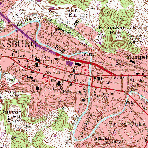 Topographic Map of Goff Centenary Chapel Methodist Church (historical), WV