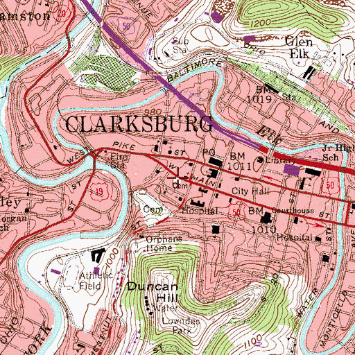 Topographic Map of Daniel Davisson DAR Cemetery, WV
