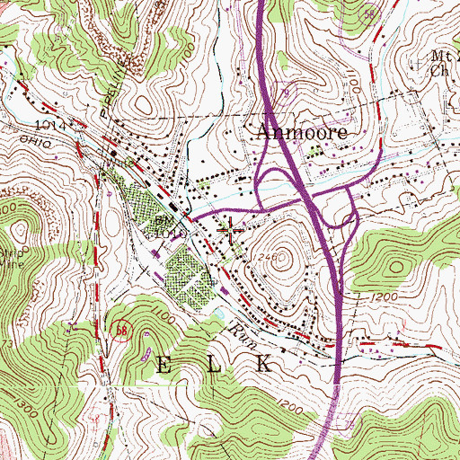 Topographic Map of Saint Pauls Methodist Church, WV