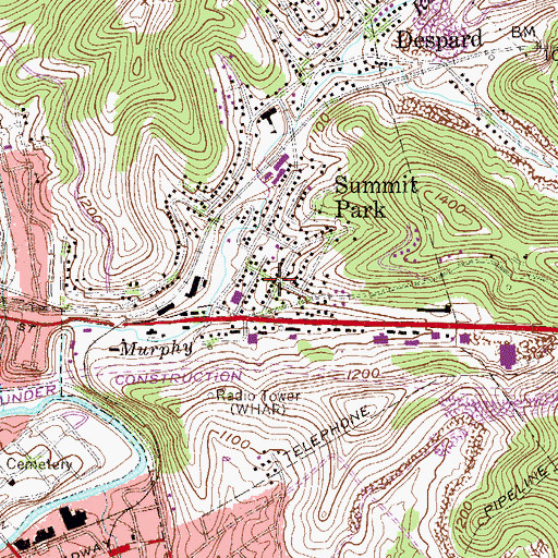 Topographic Map of Trinity Baptist Church, WV