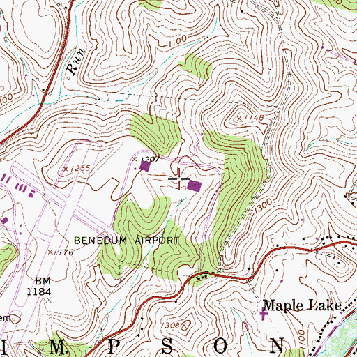 Topographic Map of Benedum Industrial Park, WV