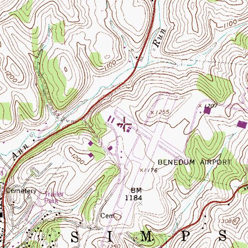 Topographic Map of Crosswind Corporate Park, WV