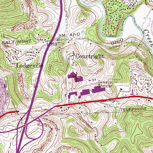 Topographic Map of Holiday Plaza Shopping Center, WV