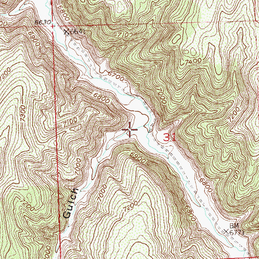 Topographic Map of Post Gulch, CO