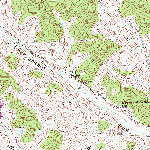 Topographic Map of Cherrycamp School (historical), WV