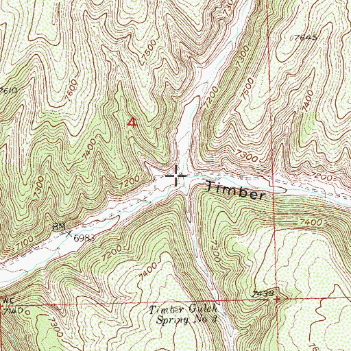 Topographic Map of Joe Bush Gulch, CO