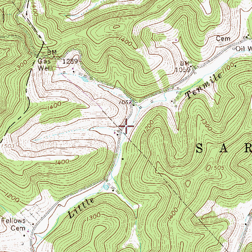 Topographic Map of Garrett School (historical), WV