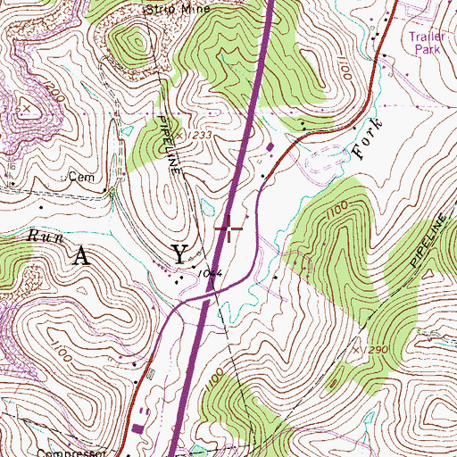 Topographic Map of Gore School (historical), WV