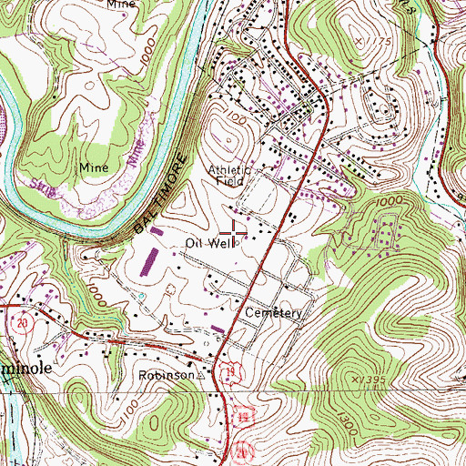 Topographic Map of Lincoln Middle School, WV