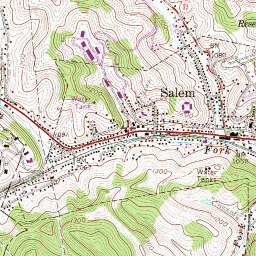 Topographic Map of Van Horn Elementary School (historical), WV