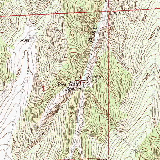 Topographic Map of Post Gulch Spring, CO