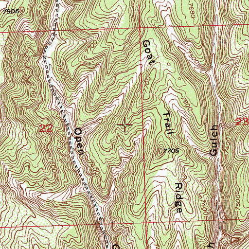 Topographic Map of Goat Trail Ridge, CO