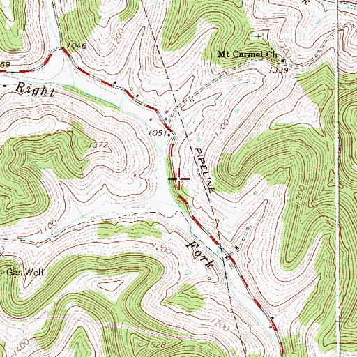 Topographic Map of Green Hill Church (historical), WV