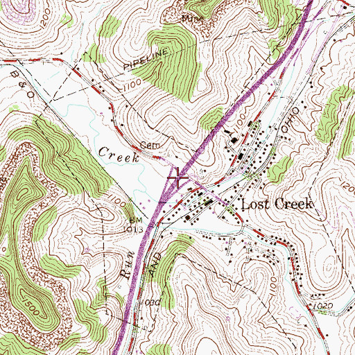 Topographic Map of Interchange 110, WV