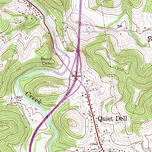 Topographic Map of Interchange 115, WV