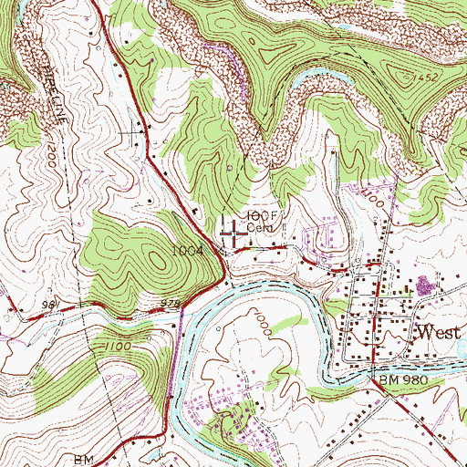 Topographic Map of Independent Order of Oddfellows Cemetery, WV