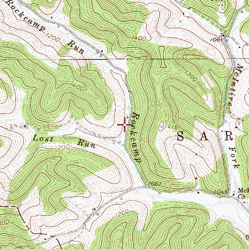 Topographic Map of Lost Run School (historical), WV