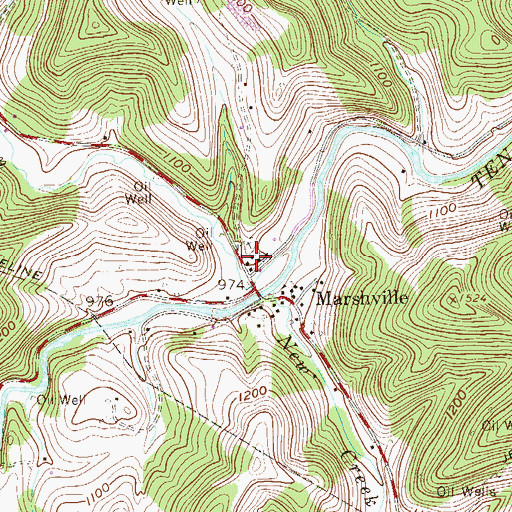 Topographic Map of Marshville Baptist Church, WV