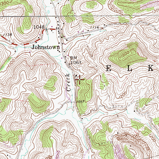 Topographic Map of New Johnstown Cemetery, WV