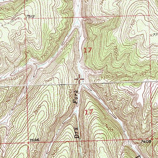 Topographic Map of Dry Prong, CO