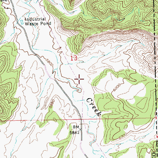Topographic Map of Evacuation Creek, CO