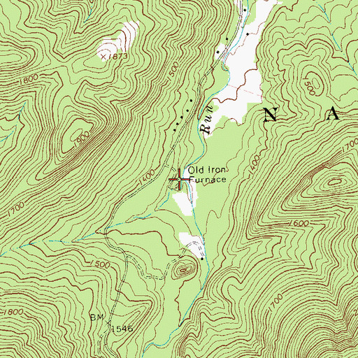 Topographic Map of Capon Iron Works (historical), WV