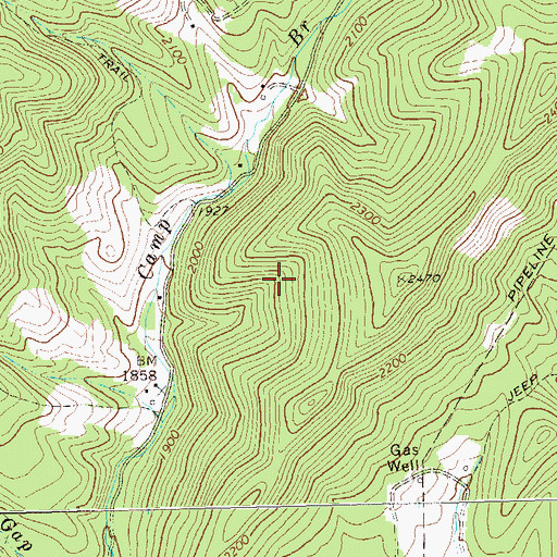 Topographic Map of Hardy County, WV